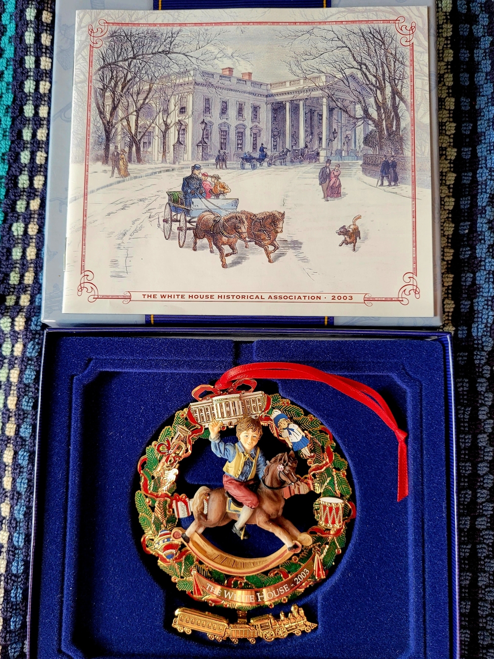 The White House 2003 Holiday Wreath Ornament — Red, Green & Gold